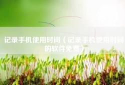记录手机使用时间（记录手机使用时间的软件免费）