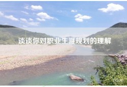 谈谈你对职业生涯规划的理解