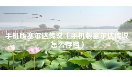手机版塞尔达传说（手机版塞尔达传说怎么存档）