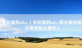 手机版的office（手机版的office演示里的图片组合怎么操作）