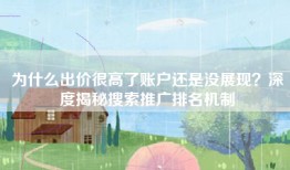 为什么出价很高了账户还是没展现？深度揭秘搜索推广排名机制