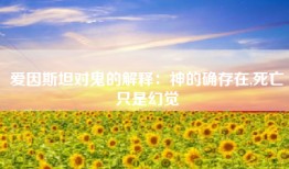 爱因斯坦对鬼的解释：神的确存在,死亡只是幻觉