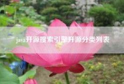 java开源搜索引擎开源分类列表