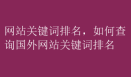网站关键词排名，如何查询国外网站关键词排名